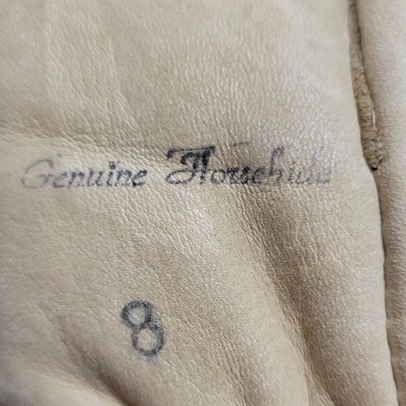 Vintage horsehide small size 8 tan outer black fur inner very warm - Picture 5 of 6